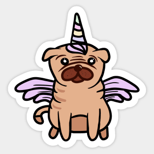 Cute Pug Unicorn Dog Lover Sticker